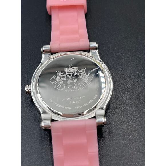 Juicy Couture HRH 1900615 Ladies Pink‎ Silicone Band Pave Watch New Battery main image 7